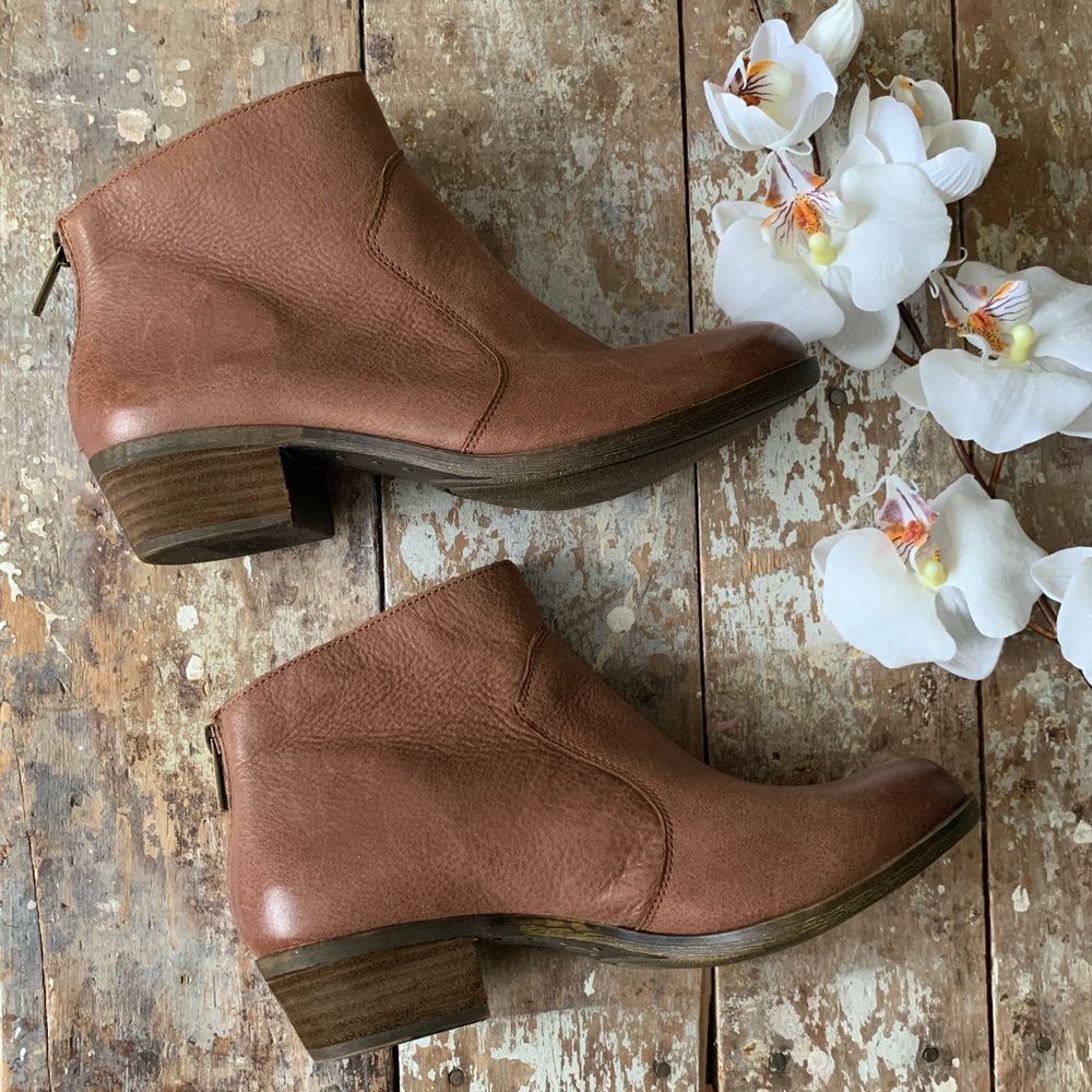 Lucky Brand Leather LP-Binus Brown Booties